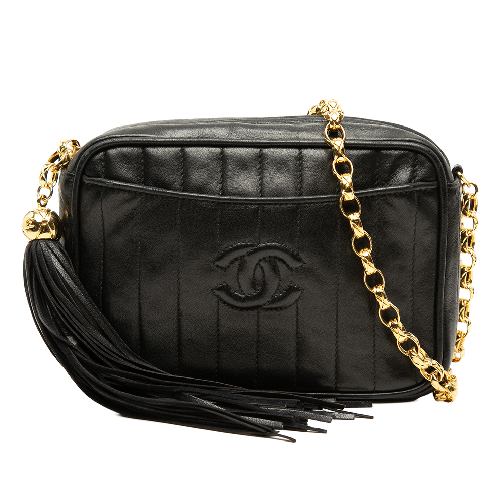 Pre-Loved Chanel CC Vertical Quilted Lambskin Tassel Camera Bag